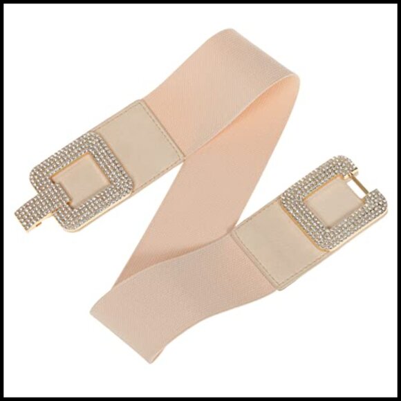 Vintage Elastic Cinch Belt Retro Wide Waist Belt Adjustable Stretchy Elegant main image 7